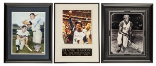 500 Home Run Club Autographed and Framed Photo Lot of (3): Hank Aaron, Harmon Killebrew and Frank Robinson